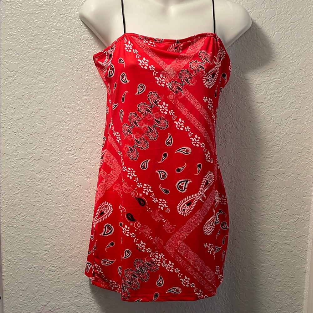 Red Paisley Mini Dress